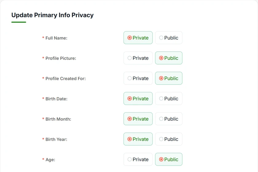 Step 3: Select Your Privacy Settings
